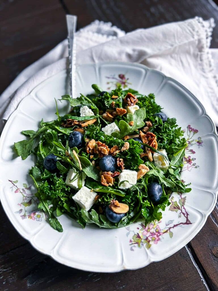 Kale Blueberry Feta Salad