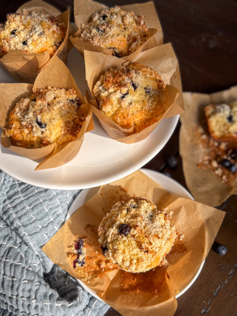 Blueberry Muffins with Lemon Streusel Topping
