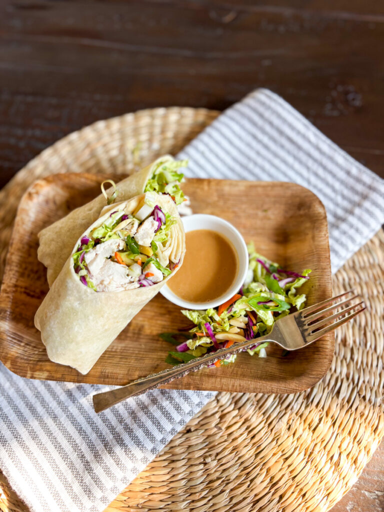 Thai Chicken Wraps with Peanut Ginger  Sauce
