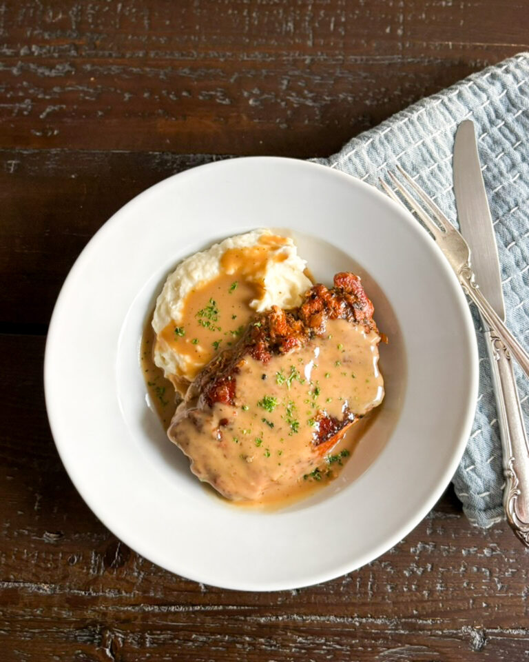 Pork Chops with Sour Cream & Sage Gravy