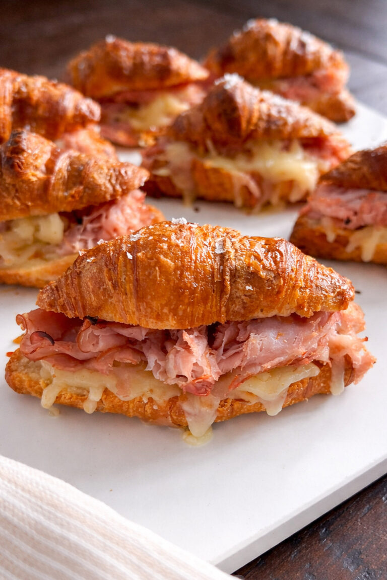 Baked Ham and Cheese Croissant Minis