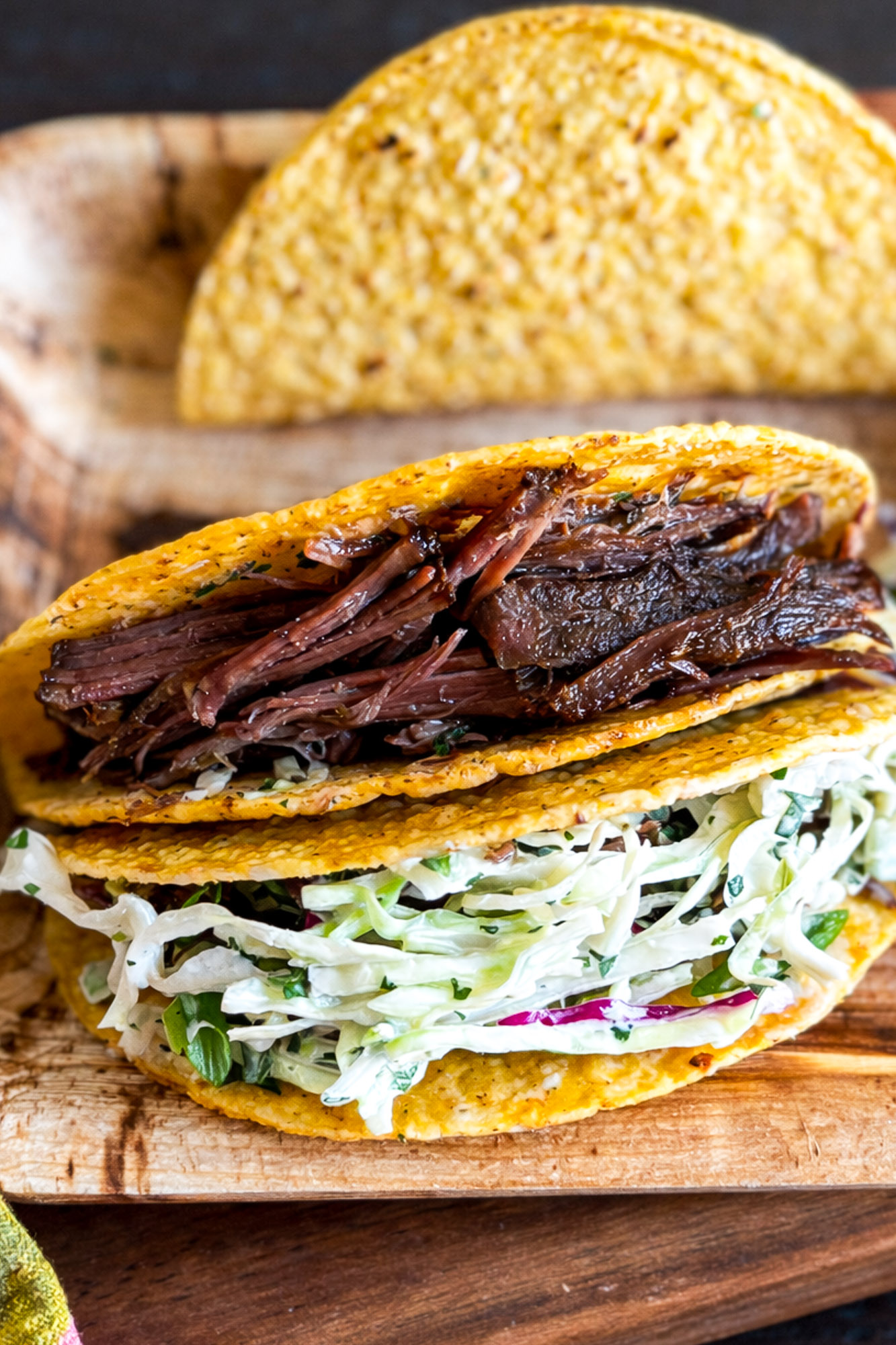 Dutch Oven Beef Tacos with Jalapeño Slaw