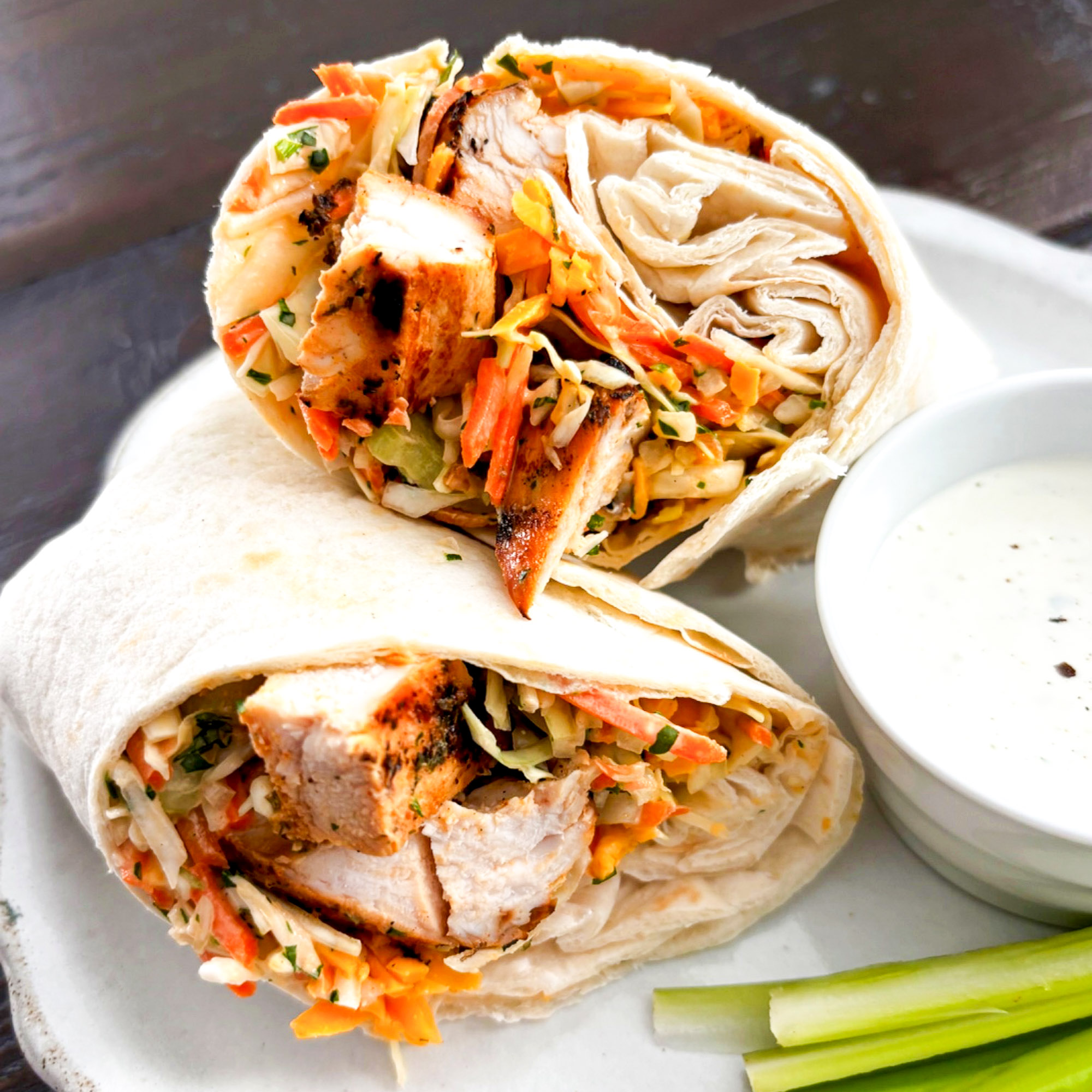 Grilled Buffalo Chicken Wraps